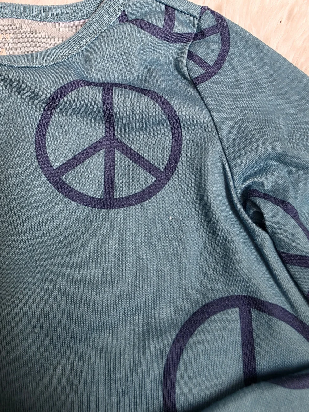 Carter's Teal Long Sleeve Peace Sign Nightgown